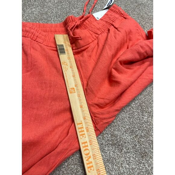 Old navy pullon linen blend crop trousers womens sz small drawstring orange nwt - Picture 7 of 12